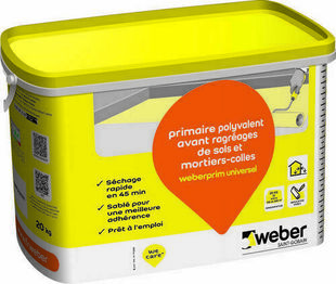 Primaire avant ragrage des sols WEBERPRIM UNIVERSEL - seau de 20kg - Gedimat.fr