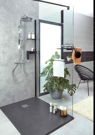 Paroi de douche SÉLECT+ Haut.200cm paroi de 120cm Noir mat - Gedimat.fr