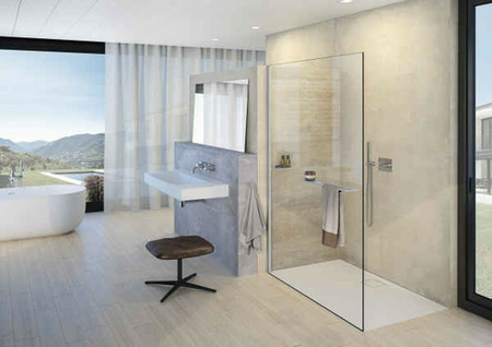 Paroi de douche SELECT + 140cm Haut.200cm chromé - Gedimat.fr