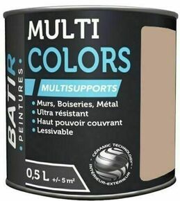 Peinture multi colors multi-supports BATIR satin argile - pot de 0,5l - Gedimat.fr