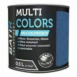 Peinture multi colors multi-supports BATIR satin bleu cobalt - pot de 0,5l - Gedimat.fr