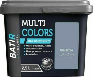 Peinture multi colors multi-supports BATIR satin bleu orage - pot de 2,5l - Gedimat.fr