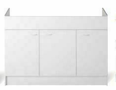 Meuble sous évier à poser 3 portes blanc - 120x60cm - Gedimat.fr