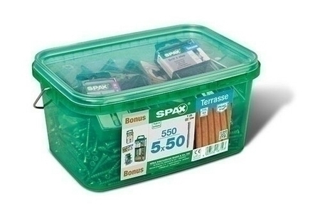 Vis de terrasse jeu de bonus 5mm x 60mm 500 unités - Gedimat.fr