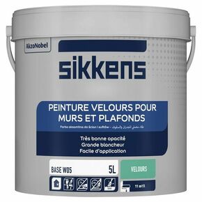 Peinture murs et plafonds VELOURS base W05 - pot de 5l - Gedimat.fr