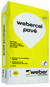 Mortier de pose pour pavs et dalles WEBERCEL PAVE - sac de 25kg - Gedimat.fr