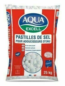 Pastille sel AQUA EXCELL pour adoucisseur - sac de 25 kg - Gedimat.fr