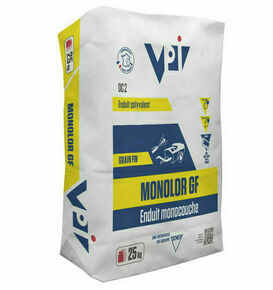 Enduit monocouche MONOCOLOR GF grain fin gris - sac de 25kg - Gedimat.fr