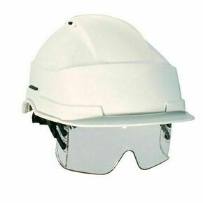 Casque de chantier avec lunette-masque IRIS blanc - Gedimat.fr