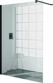Paroi de douche fixe DESIGN PURE verre 6mm transparent avec profilés noir - 200x100cm - Gedimat.fr