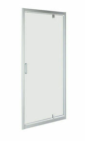 Porte de douche pivotante PASSO verre 5mm transparent avec profilés silver mat - 190x80cm - Gedimat.fr