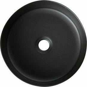 Vasque à poser ronde ANITA noir satiné - D37cm haut.12cm - Gedimat.fr