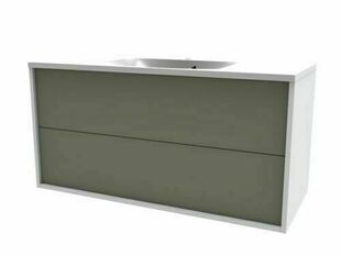 Ensemble meuble ASTER cappucino + plan vasque en résine blanc - 50x60,5x120cm - Gedimat.fr