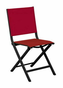 Chaise pliante THEMA graphit noir/rouge - Gedimat.fr