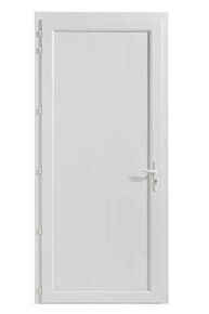 Porte de service isolante DINAR en PVC blanc panneau lisse droit poussant - 200x90cm - Gedimat.fr