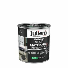 Peinture MULTI-MATERIEAUX satin noir RAL 9005 - pot de 0,5l - Gedimat.fr