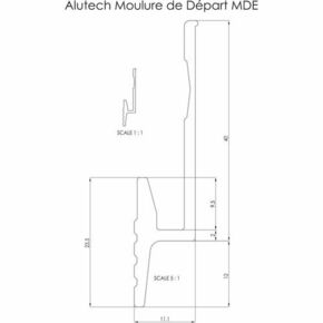 Moulure de dpart ALUTECH - 11 x 40 mm L.3 m - Gedimat.fr