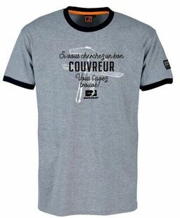 Tee-shirt couvreur gris chin - L - Gedimat.fr