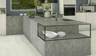 Stratifi PerfectSense Premium F120 pierre mtallise gris clair Topmatt - 3050x1310x0,8mm - Gedimat.fr