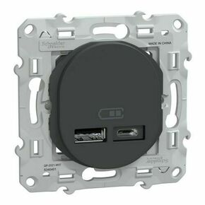 Double chargeur USB OVALIS REFRESH A+C anthracite- 12W - Gedimat.fr