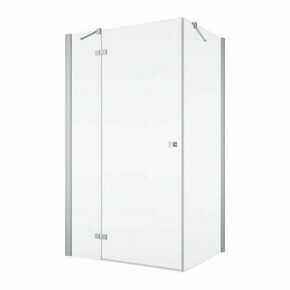 Porte de douche pivotante et fixe ANNEA verre 6mm transparent avec profils chroms ouverture gauche - 200x80cm - Gedimat.fr