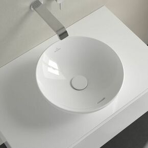 Vasque  poser ronde Loop blanc - D38cm Haut.10cm - Gedimat.fr