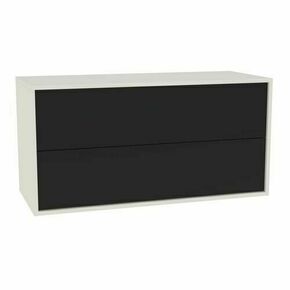 Ensemble meuble ASTER noir + plan mlamin blanc - 50x60,5x120cm - Gedimat.fr