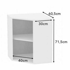 Caisson meuble haut angle 45° blanc H15 - H.71,5 x P.30 x l.60,5 cm - Gedimat.fr