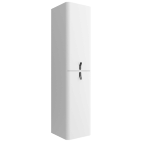 Colonne de salle de bains UNIIQ blanc avec poignes noir mat - 150x35x35cm - Gedimat.fr