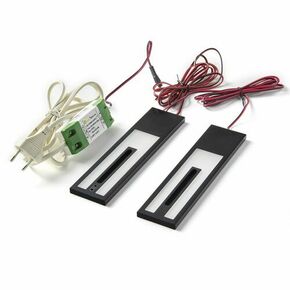 Kit de 2 profils dont 1 avec interrupteur et variateur ONE LED extra-plat - 200 x 50 x 8 mm - noir mat - Gedimat.fr