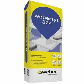 Enduit flexible WEBERSYS 824 gris sac 20kg - Gedimat.fr