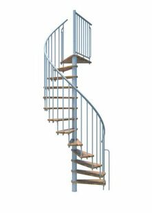 Escalier hlicoidal BERLIN acier blanc marches htre verni - 140 cm - Gedimat.fr
