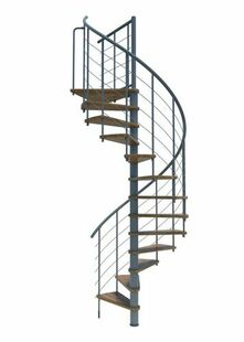 Escalier hlicodal VENEZIA SMART acier gris marches en chne - 160 cm - Gedimat.fr