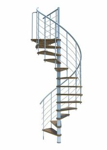 Escalier hlicodal VENEZIA SMART acier blanc marches chne - 160 cm - Gedimat.fr