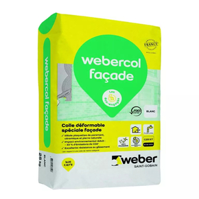 Mortier-colle WEBERCOL FACADE - sac de 25 kg - gris - Gedimat.fr