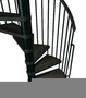 Escalier hélicoïdal kit KLAN acier/bois diam.1,40m haut.2,53/3,06m finition noir/bois foncé - Gedimat.fr