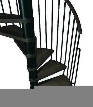 Escalier hélicoïdal kit KLAN acier/bois diam.1,40m haut.2,53/3,06m finition noir/bois foncé - Gedimat.fr