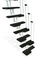 Escalier droit KARINA en acier plastifié blanc haut.2,28/2,82m marches en bois (hêtre) foncé finition verni - Gedimat.fr