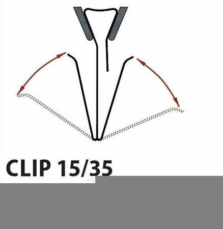 Clips S pour maintien des couvre-joints TOFFOLO de dilatation dont la largeur initiale est comprise entre 15 et 35mm - Gedimat.fr