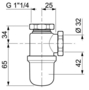 Siphon de lavabo en laiton nickelé mat non réglable - Gedimat.fr