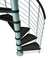 Escalier hélicoïdal KLOE acier/bois diam.1,20m haut.2,53/3,06m finition gris/bois foncé - Gedimat.fr