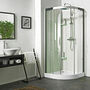 Cabine 1/4 rond non hydro JADE portes coulissantes haut.2,21m long.90cm acier - Gedimat.fr