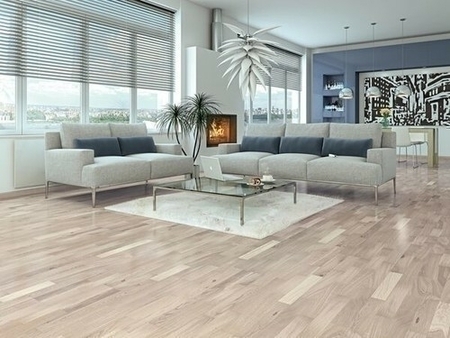 Parquet contrecollé CHENE NATURE CLICK ép.10mm larg.207mm long.1,092m coloris chêne blanchi verni mat - Gedimat.fr