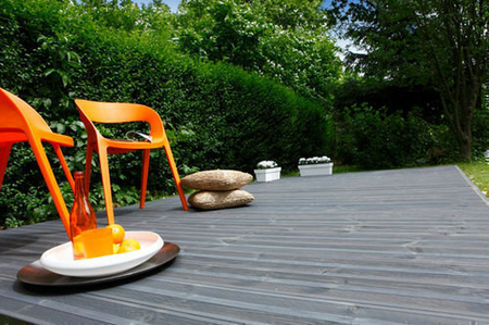 Lame de terrasse Pin du Nord classe 4 traitement autoclave ép.27mm larg.145mm long.4,20m saturateur Gris - Gedimat.fr