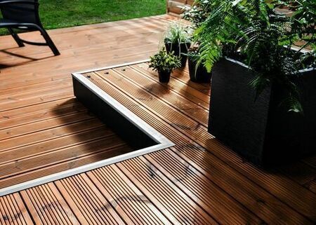 Lame de terrasse Pin Sylvestre thermochauffée ép. 26mm larg.142mm long.3,90m - Gedimat.fr