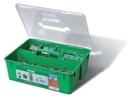 Kit pour terrasse bois exotique SPAX GREEN A2 - 5x50mm - Gedimat.fr