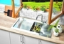 Evier à encastrer ROMA en inox 1 grande cuve Long.100cm larg.52cm inox - Gedimat.fr