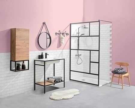 Meuble de salle de bains à poser ARCHI Long.80cm Haut.86cm Prof.45cm Coloris noir - Gedimat.fr
