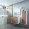 Ensemble meuble ASTER terracotta + plan vasque en résine blanc - 50x60,5x80cm - Gedimat.fr