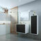 Ensemble meuble ASTER noir + plan vasque en résine blanc - 50x60,5x120cm - Gedimat.fr